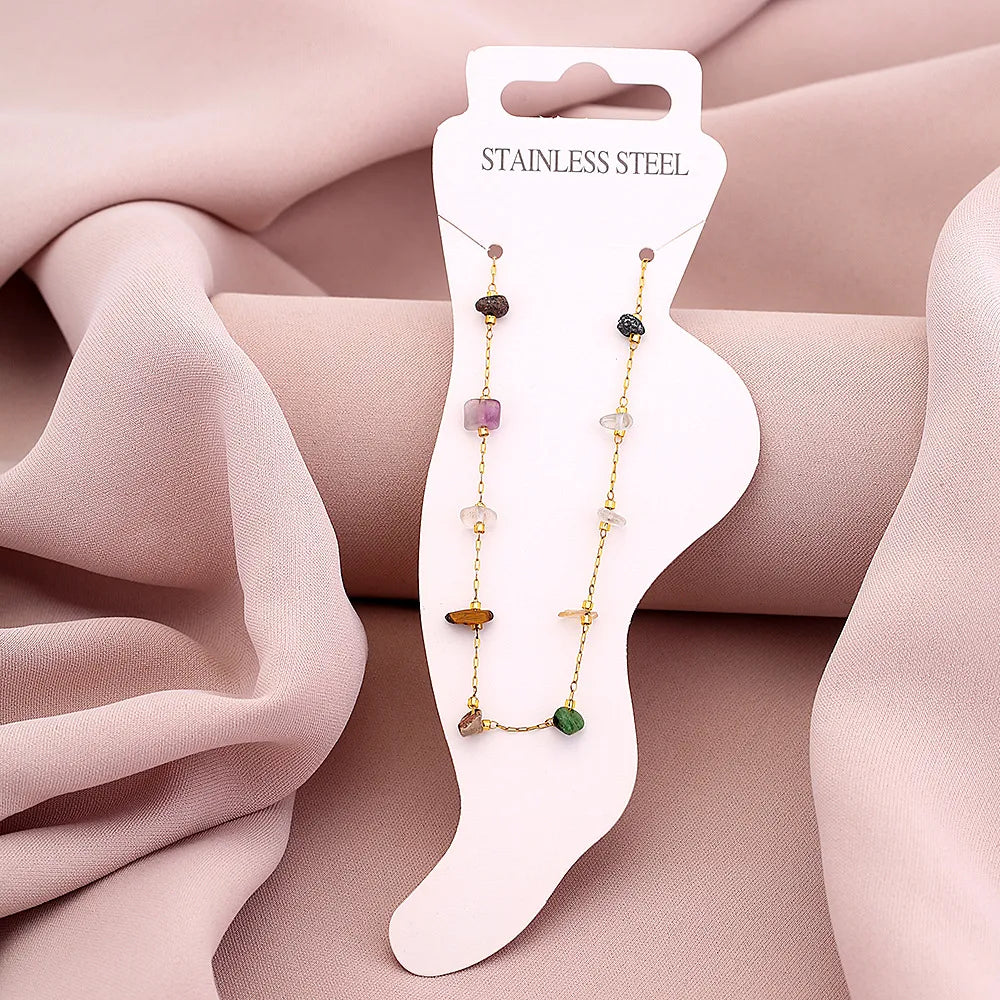 Modern Style Geometric 304 Stainless Steel 18K Gold Plated Plating Anklet