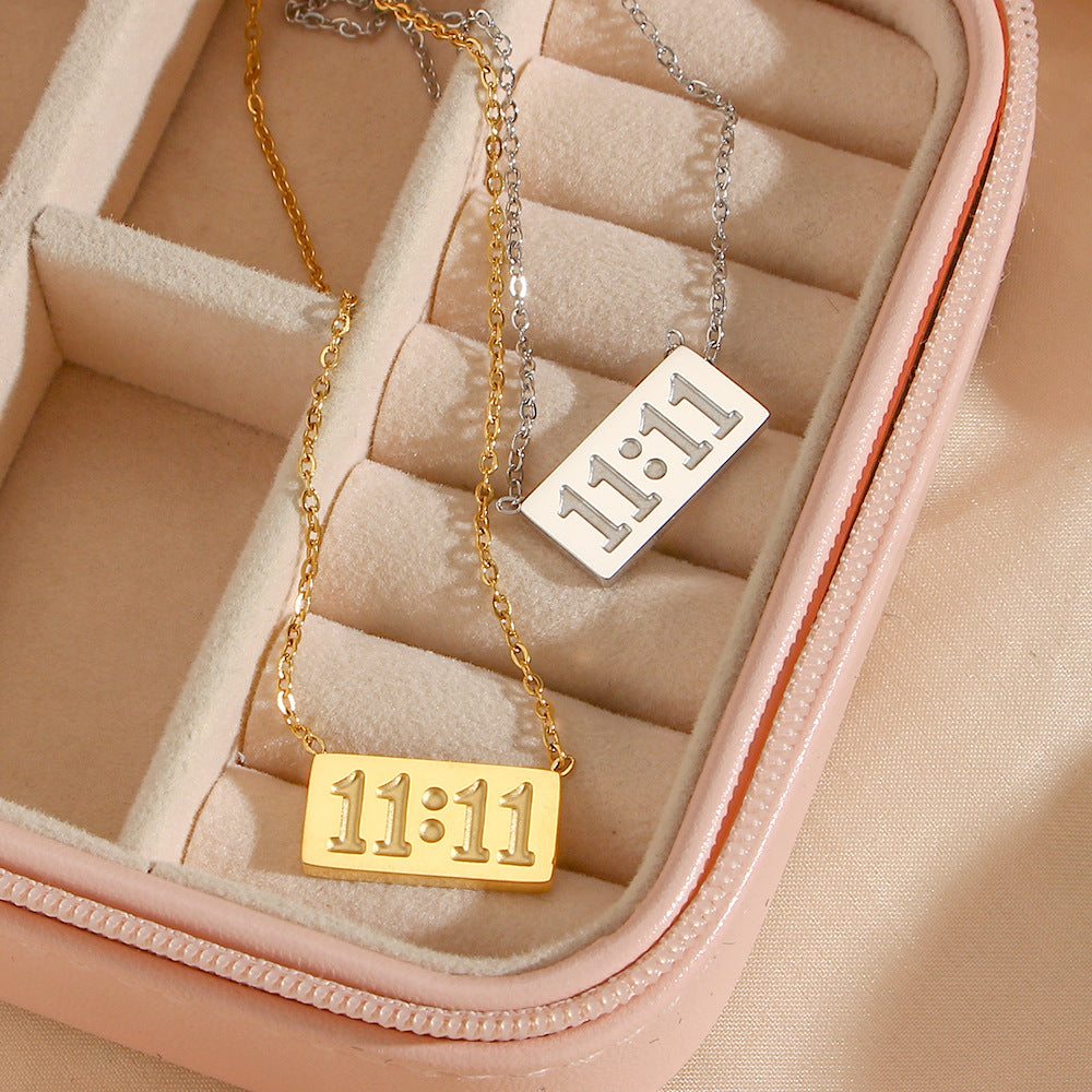 11:11 304 Stainless Steel 18K Gold Plated Plating Necklace