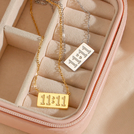 11:11 304 Stainless Steel 18K Gold Plated Plating Necklace