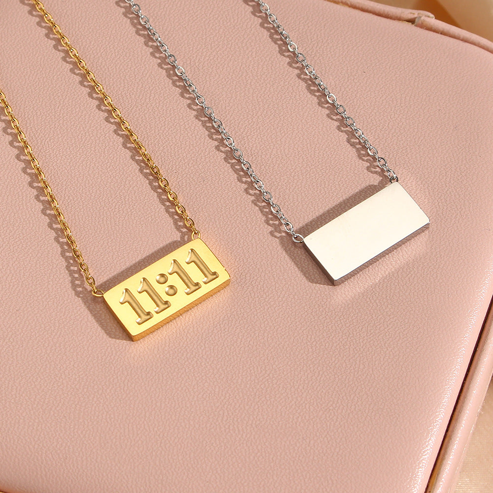 11:11 304 Stainless Steel 18K Gold Plated Plating Necklace