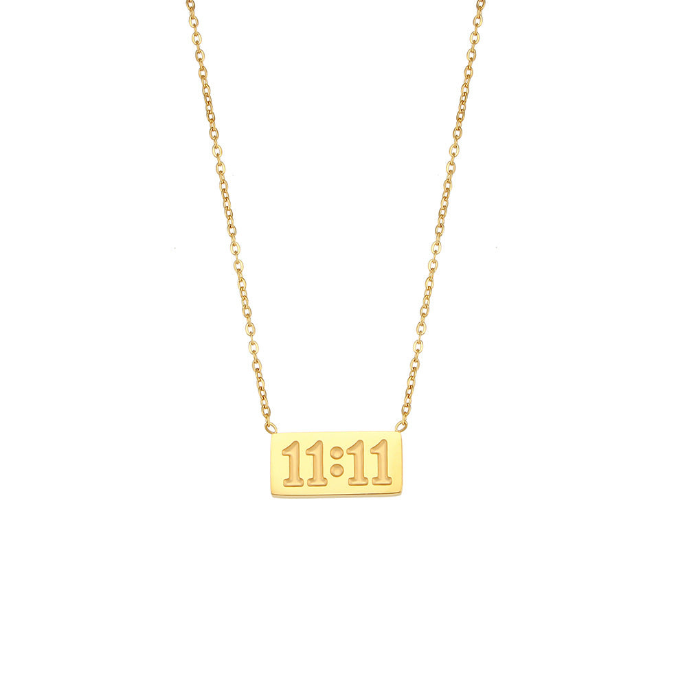 11:11 304 Stainless Steel 18K Gold Plated Plating Necklace