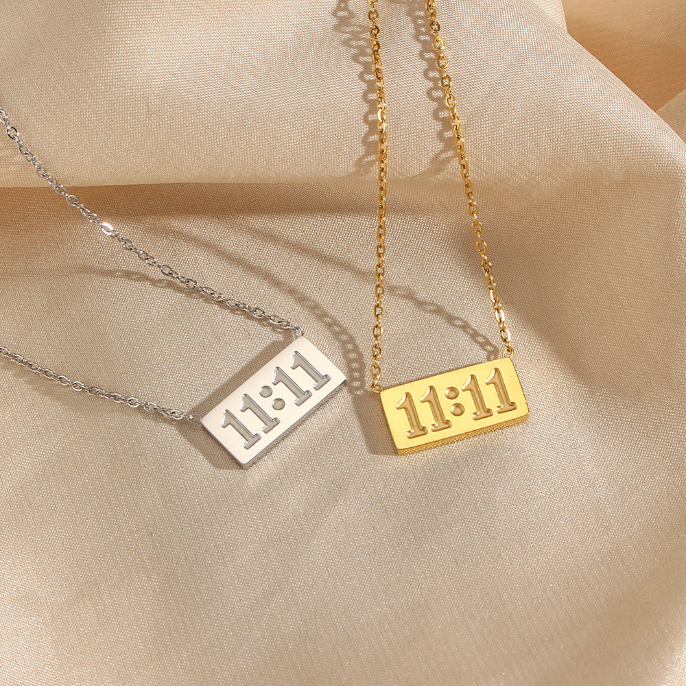 11:11 304 Stainless Steel 18K Gold Plated Plating Necklace