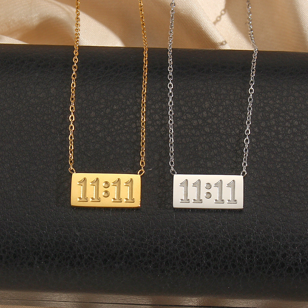 11:11 304 Stainless Steel 18K Gold Plated Plating Necklace