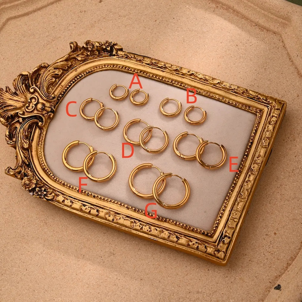 25mm O-Shape 304 Stainless Steel Earrings