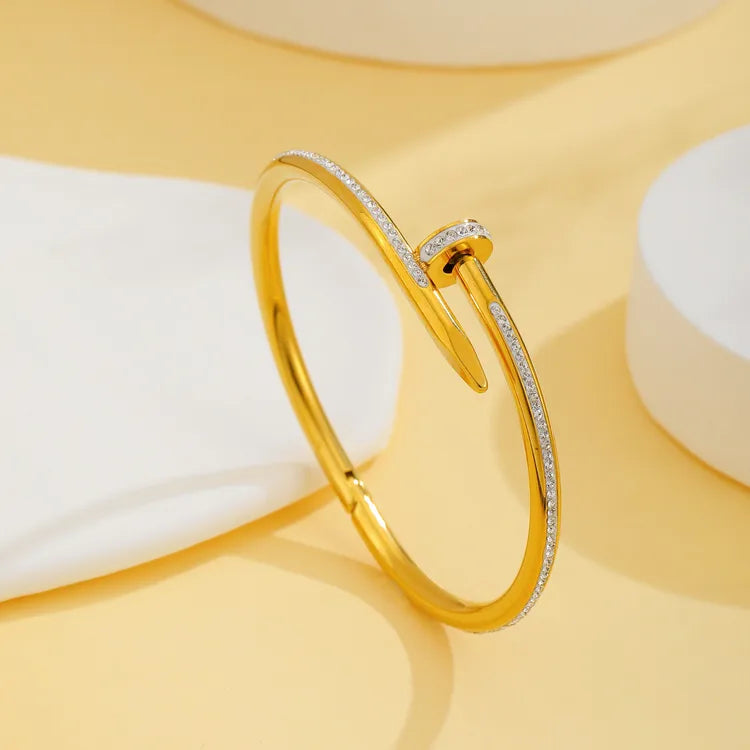 Gold Nail 304 Stainless Steel 18K Gold Plated Bracelet