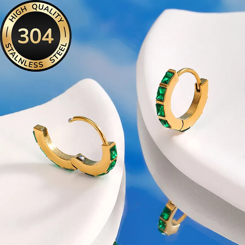 Retro Classic Style 304 Stainless Steel 18K Gold Plated Earrings