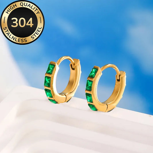 Retro Classic Style 304 Stainless Steel 18K Gold Plated Earrings
