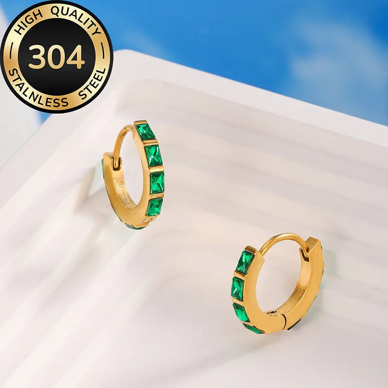 Retro Classic Style 304 Stainless Steel 18K Gold Plated Earrings