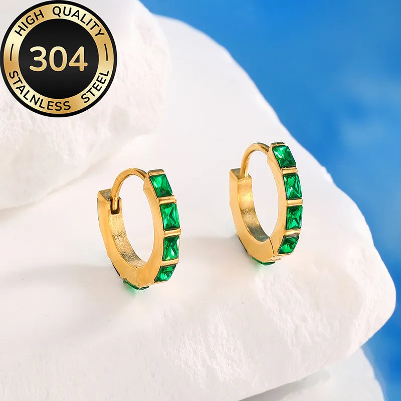 Retro Classic Style 304 Stainless Steel 18K Gold Plated Earrings