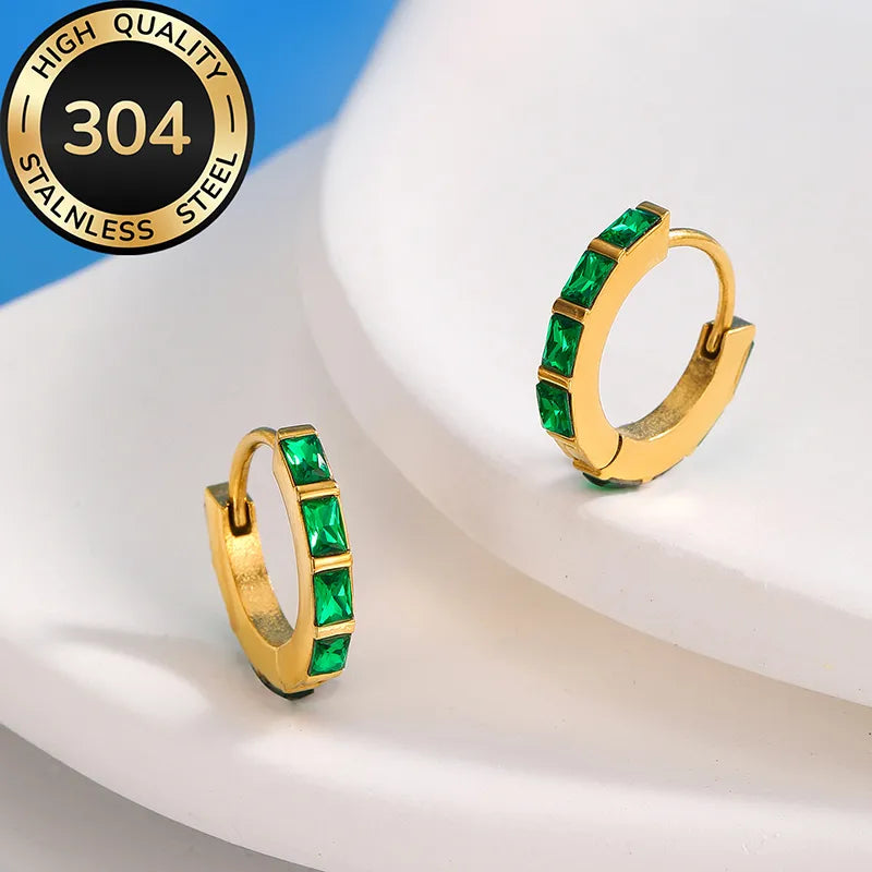 Retro Classic Style 304 Stainless Steel 18K Gold Plated Earrings