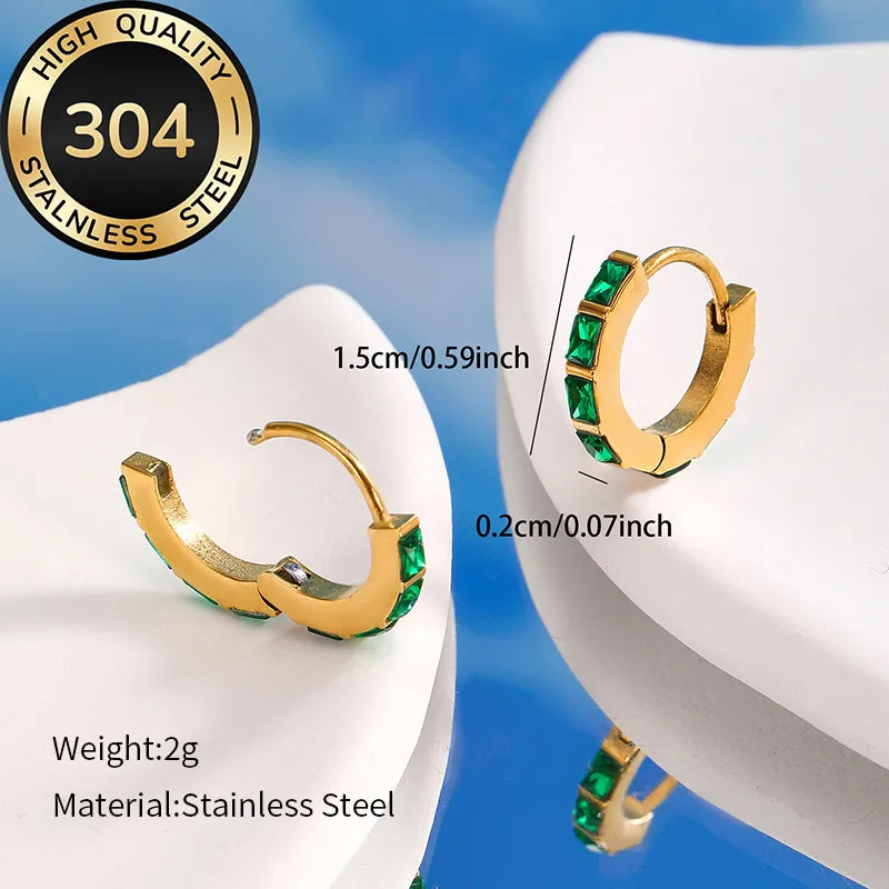 Retro Classic Style 304 Stainless Steel 18K Gold Plated Earrings