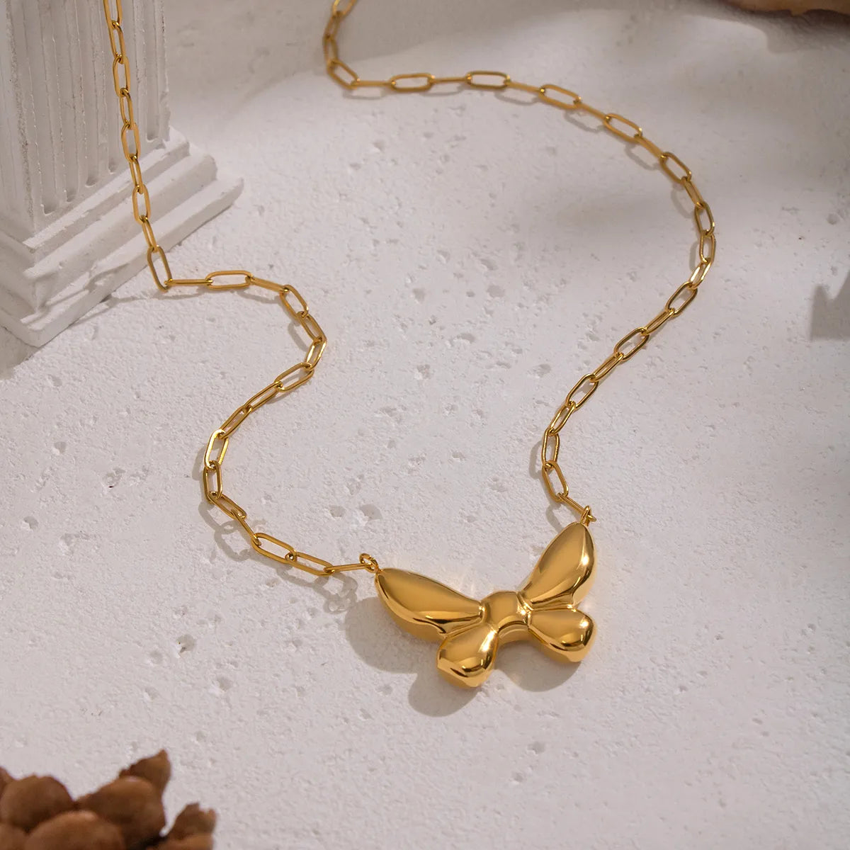 Butterfly 18K Gold  Plated 201 Stainless Steel Necklace