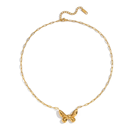 Butterfly 18K Gold  Plated 201 Stainless Steel Necklace