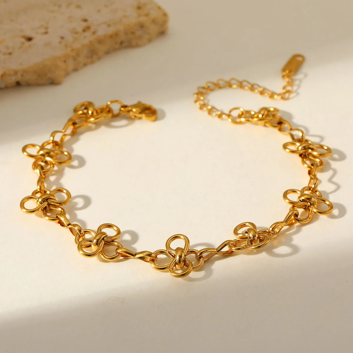 Elegant Luxury Stainless Steel 18K Gold Plated Irregular Bracelet