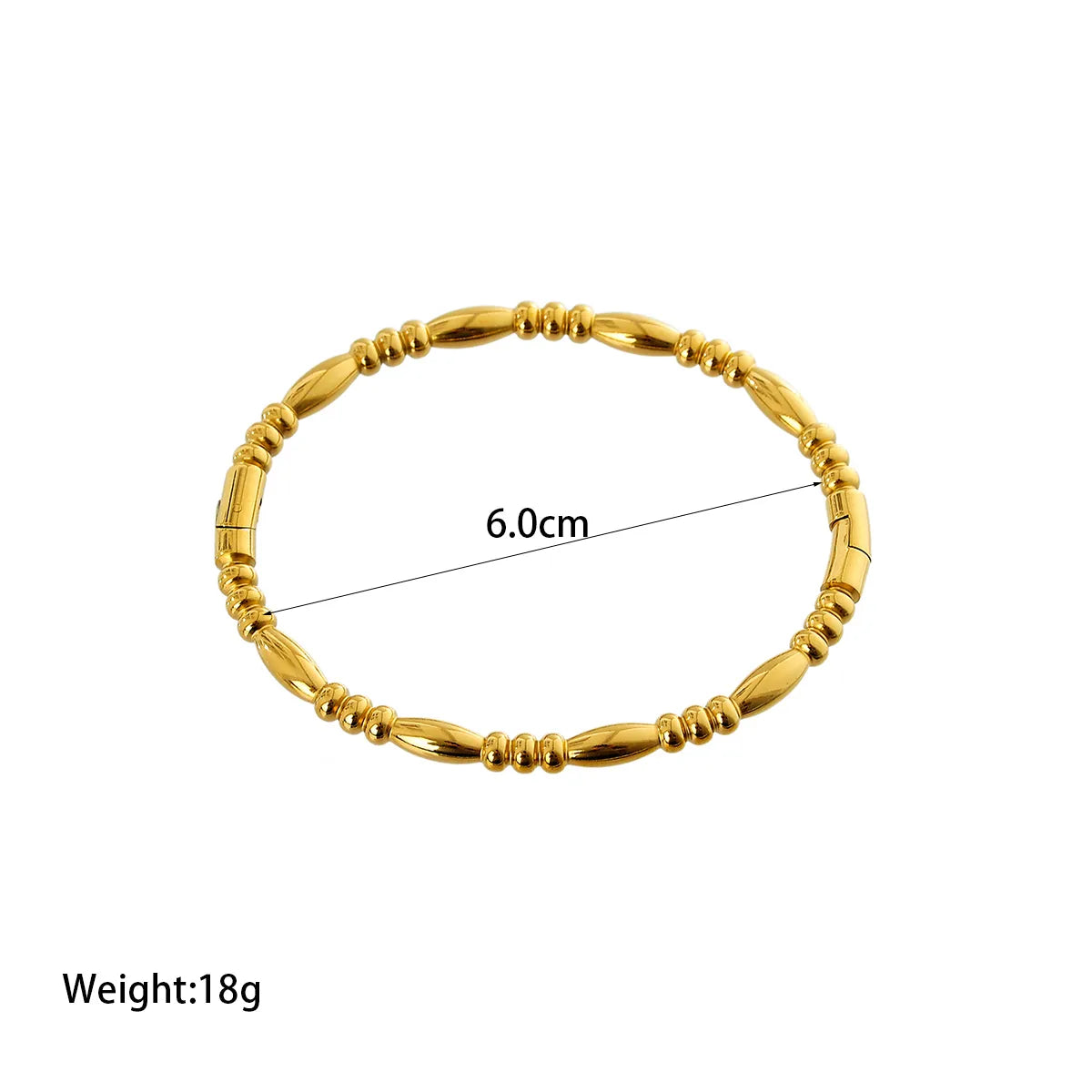 Bamboo Joint 18K Gold Plated Titanium Steel Bracelet