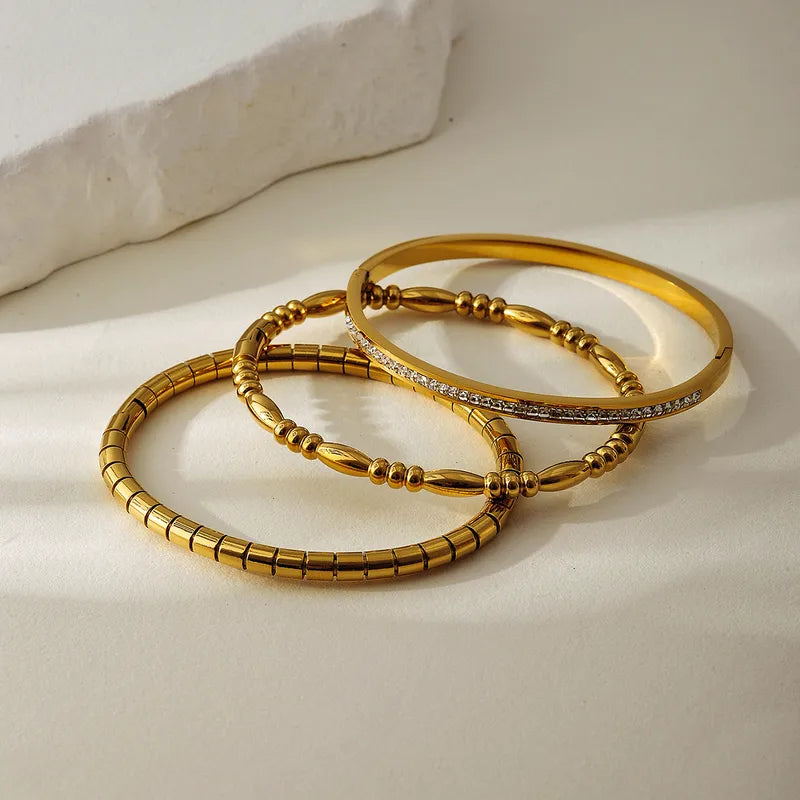 Bamboo Joint 18K Gold Plated Titanium Steel Bracelet