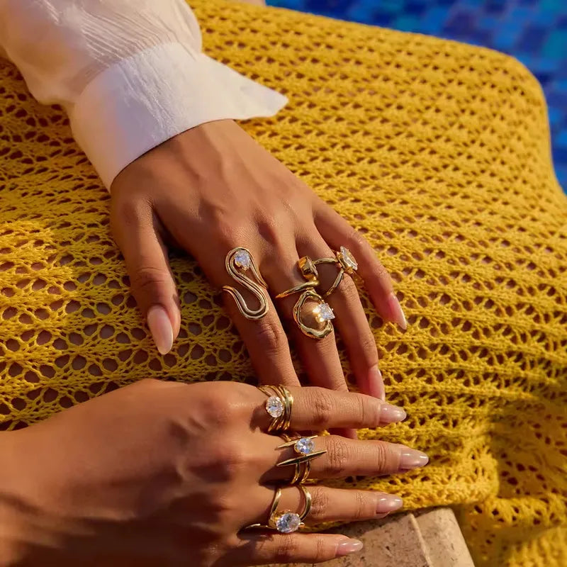 Classical Romantic 18K Gold Plated 316 Stainless Steel Non Tarnish Ring