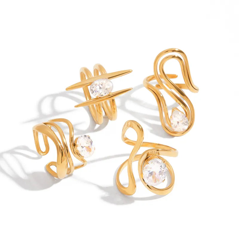 Classical Romantic 18K Gold Plated 316 Stainless Steel Non Tarnish Ring