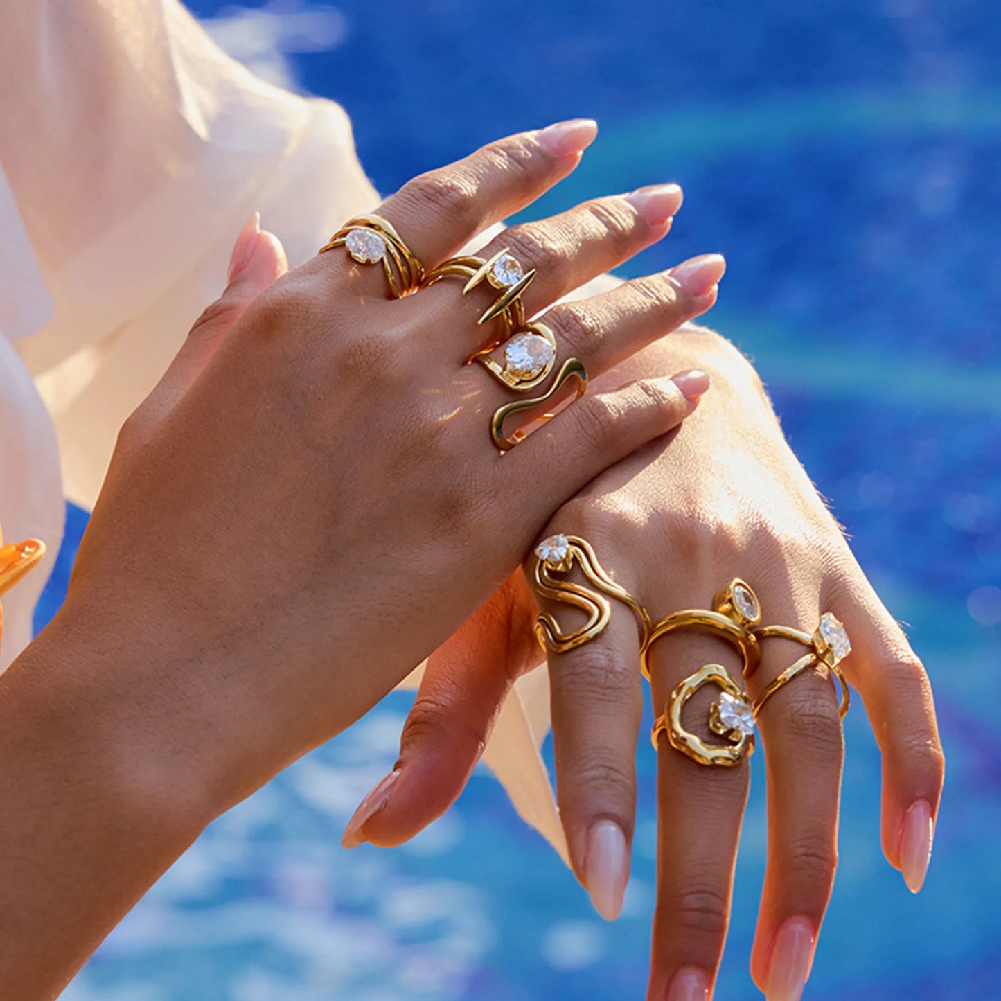 Classical Romantic 18K Gold Plated 316 Stainless Steel Non Tarnish Ring