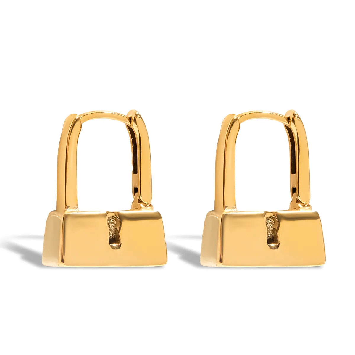 Locked N Ready 18K Gold Plated and 304 Stainless Steel Earring