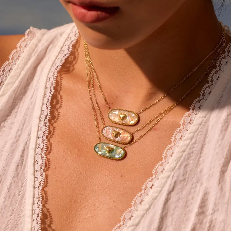 Broken Oil Shell Stainless Steel 18K Gold Plated Luxury Necklace