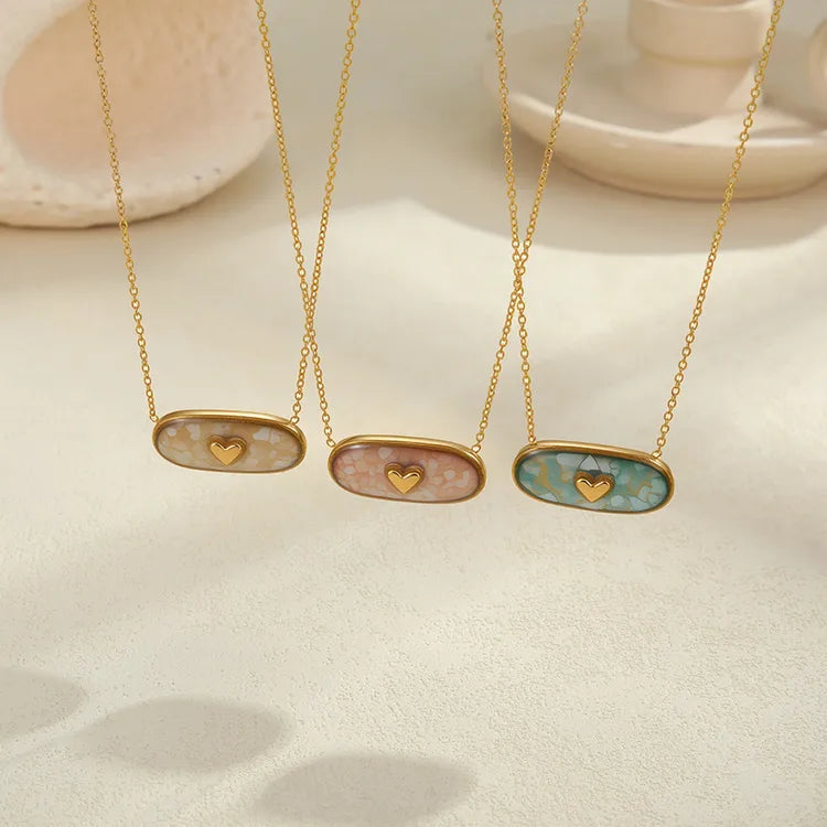 Broken Oil Shell Stainless Steel 18K Gold Plated Luxury Necklace