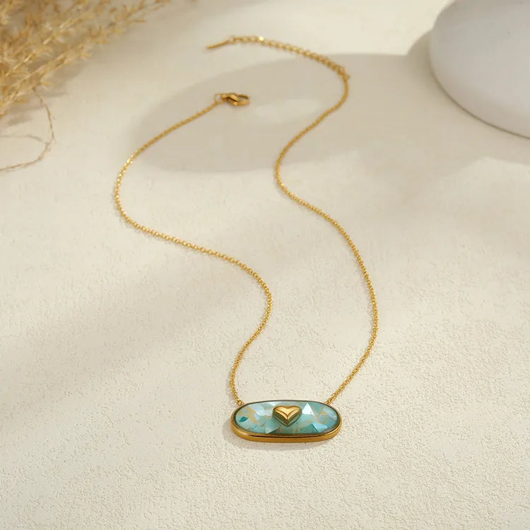 Broken Oil Shell Stainless Steel 18K Gold Plated Luxury Necklace