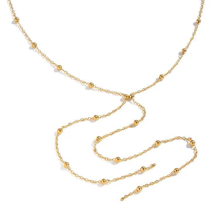 Minimalist Basic Tassel Necklace 201 Stainless Steel 18K Gold Plated Necklace