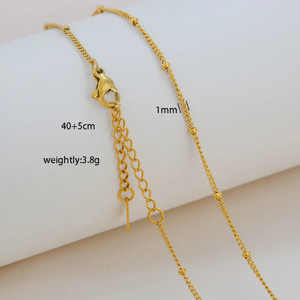 Balled 304 Stainless Steel 18K Gold Plated Necklace