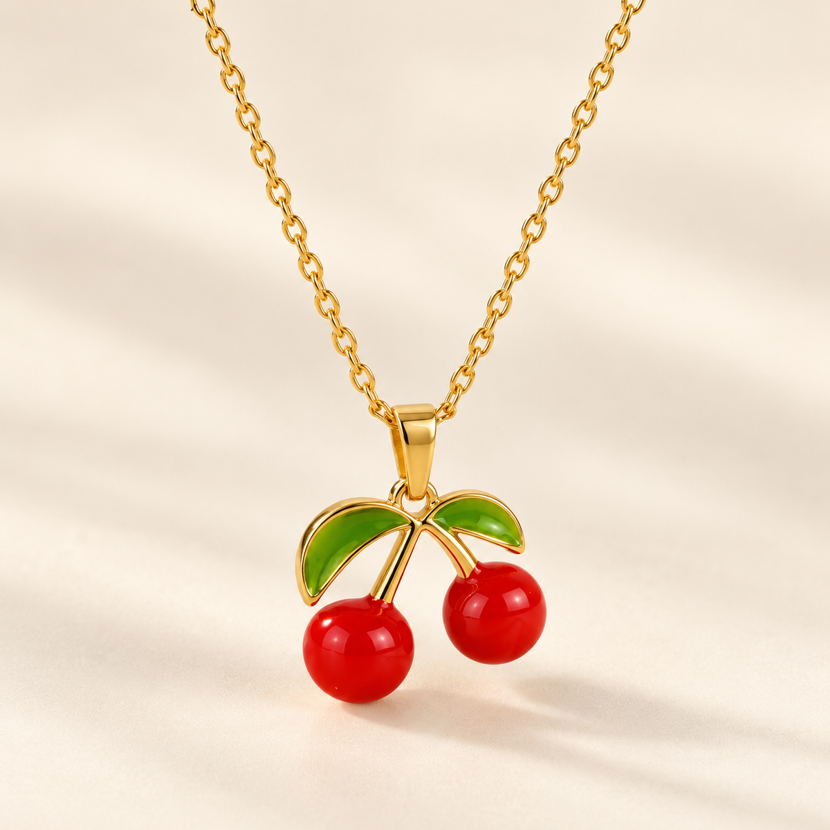 Cherry On Top 18K Gold Plated 394 Stainless Steel Chain Necklace