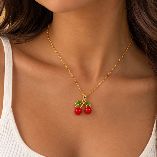 Cherry On Top 18K Gold Plated 394 Stainless Steel Chain Necklace