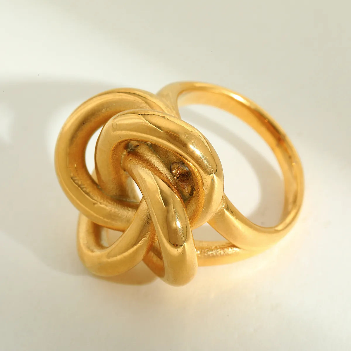 Irregular Heart Spiraling 18K Gold Plated  304 Stainless Steel Ring