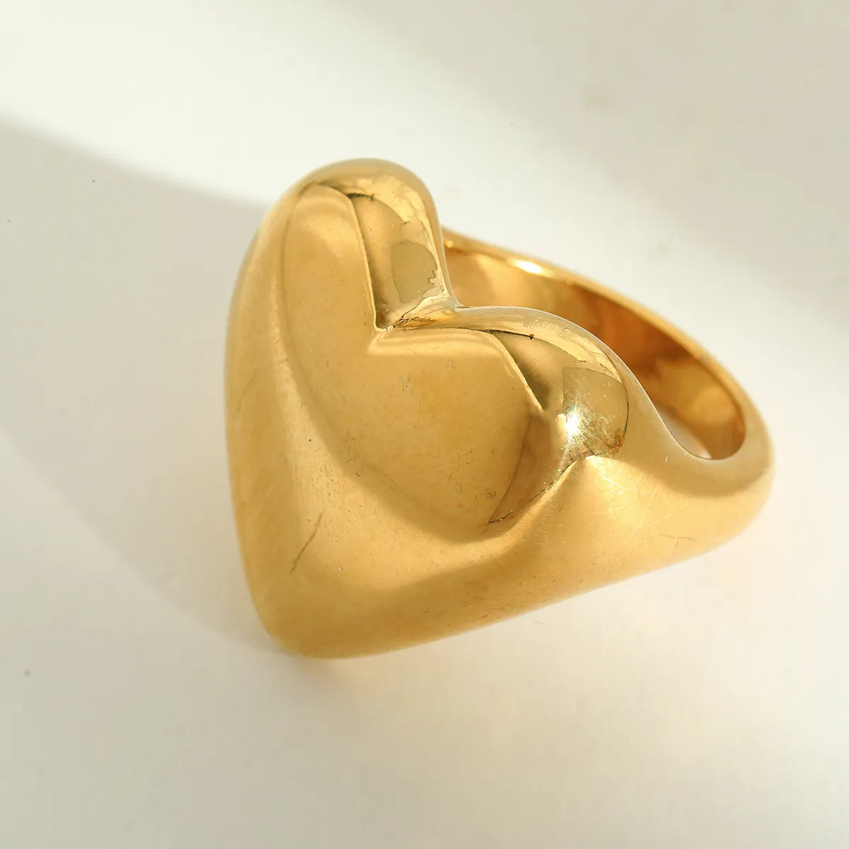 Irregular Heart Spiraling 18K Gold Plated  304 Stainless Steel Ring