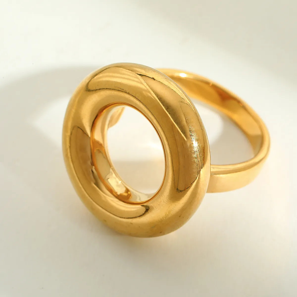 Irregular Heart Spiraling 18K Gold Plated  304 Stainless Steel Ring