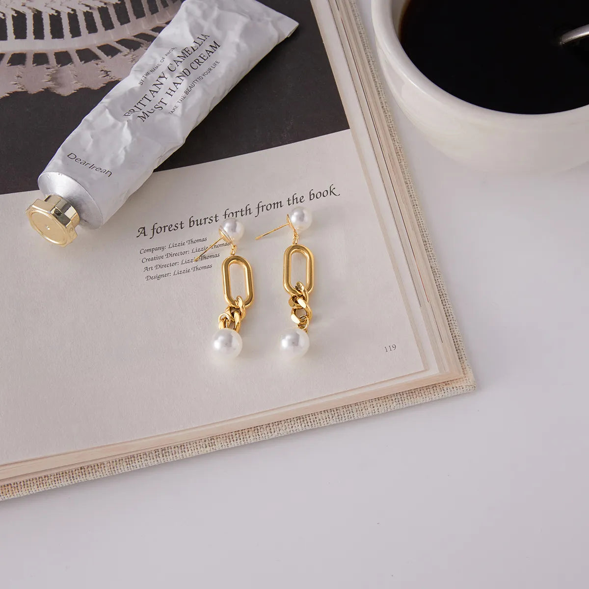 Pearl Earring Suitable 18K Gold Stainless Steel Earring