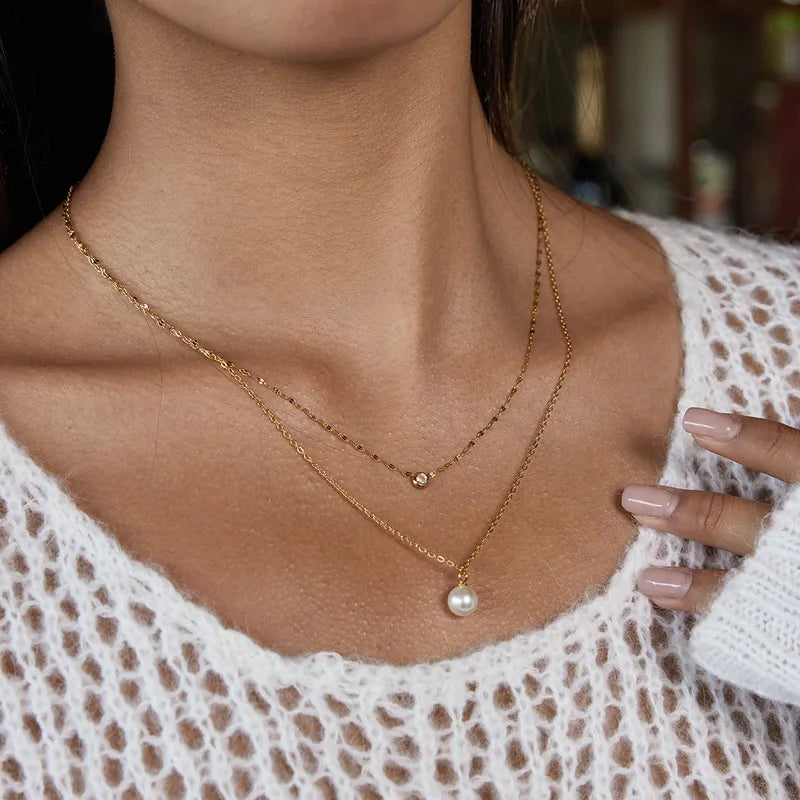 Elegant And Graceful 18K Gold Plated Stainless Steel Necklace