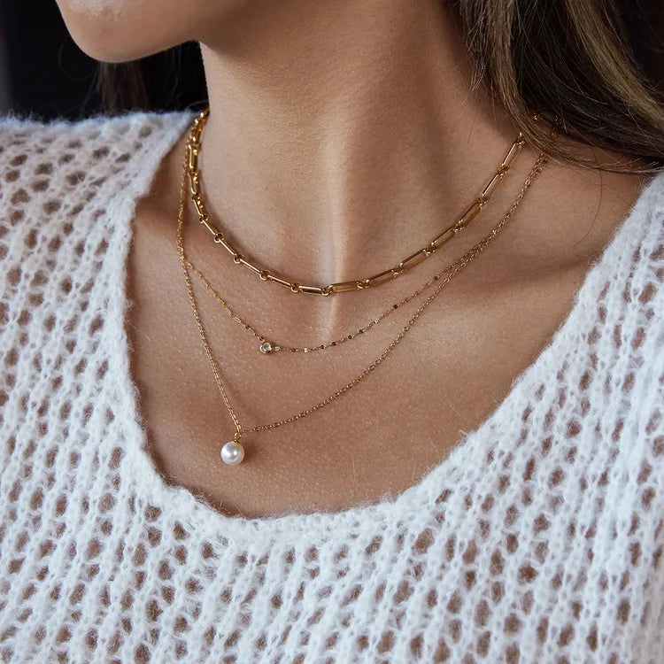 Elegant And Graceful 18K Gold Plated Stainless Steel Necklace