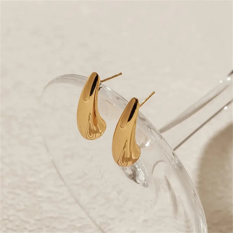 Drop Classic 18K Gold Plated 304 Stainless Steel Ear Stud