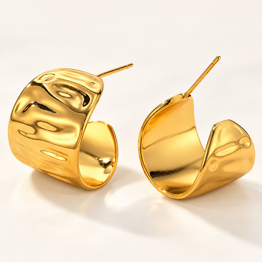 Rough Edges 18K Gold Plated 304 Stainless Steel Earring