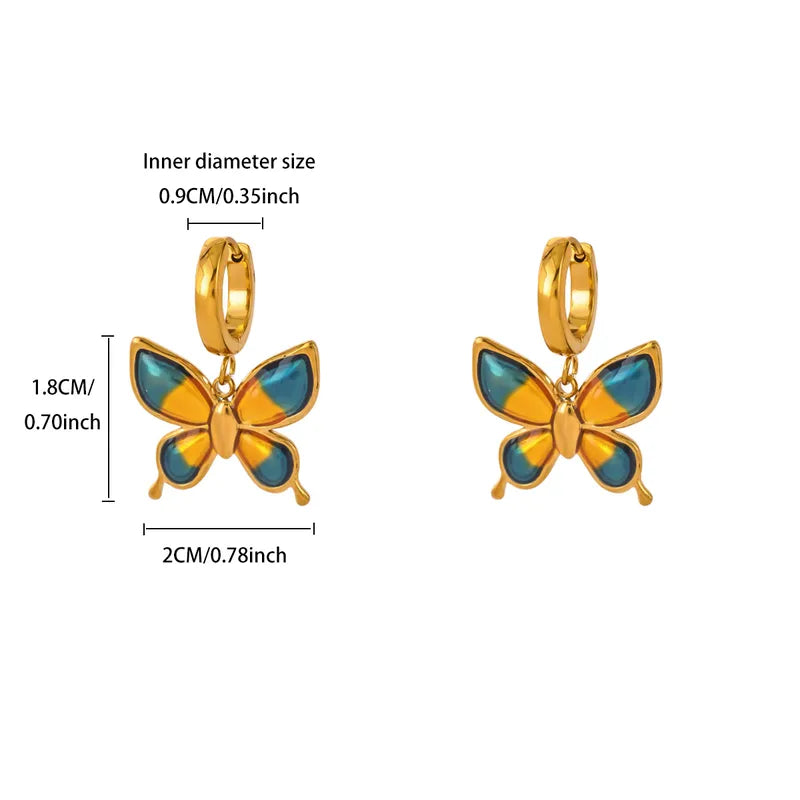 Butterfly Winged 18K Gold Plated 304 Stainless Steel Earring