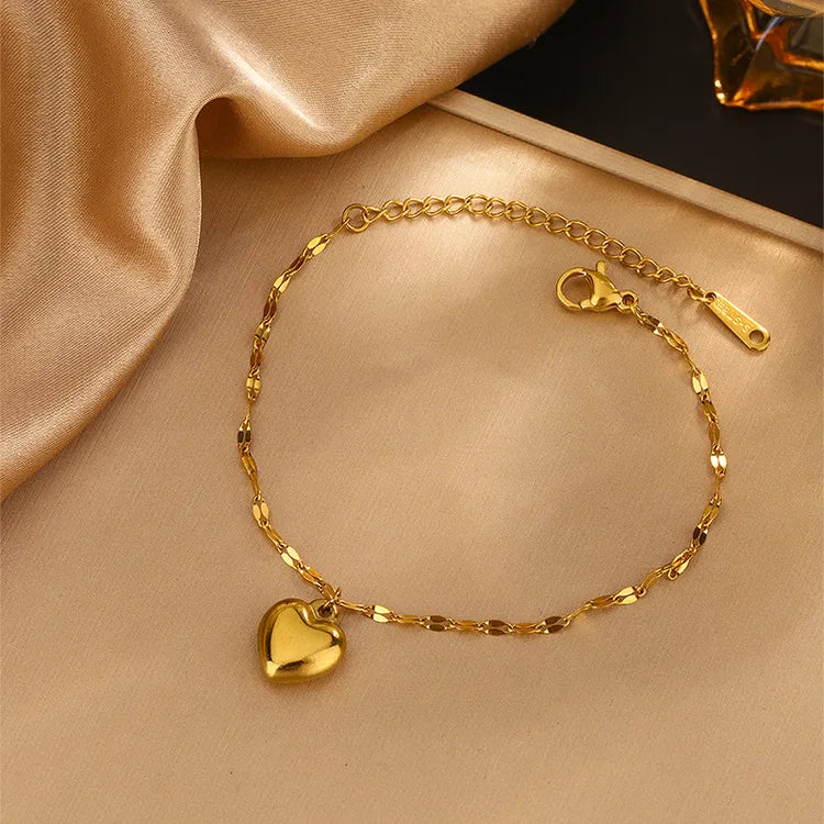 Bold Heart 18K Gold Plated 304 Stainless Steel Necklace Set