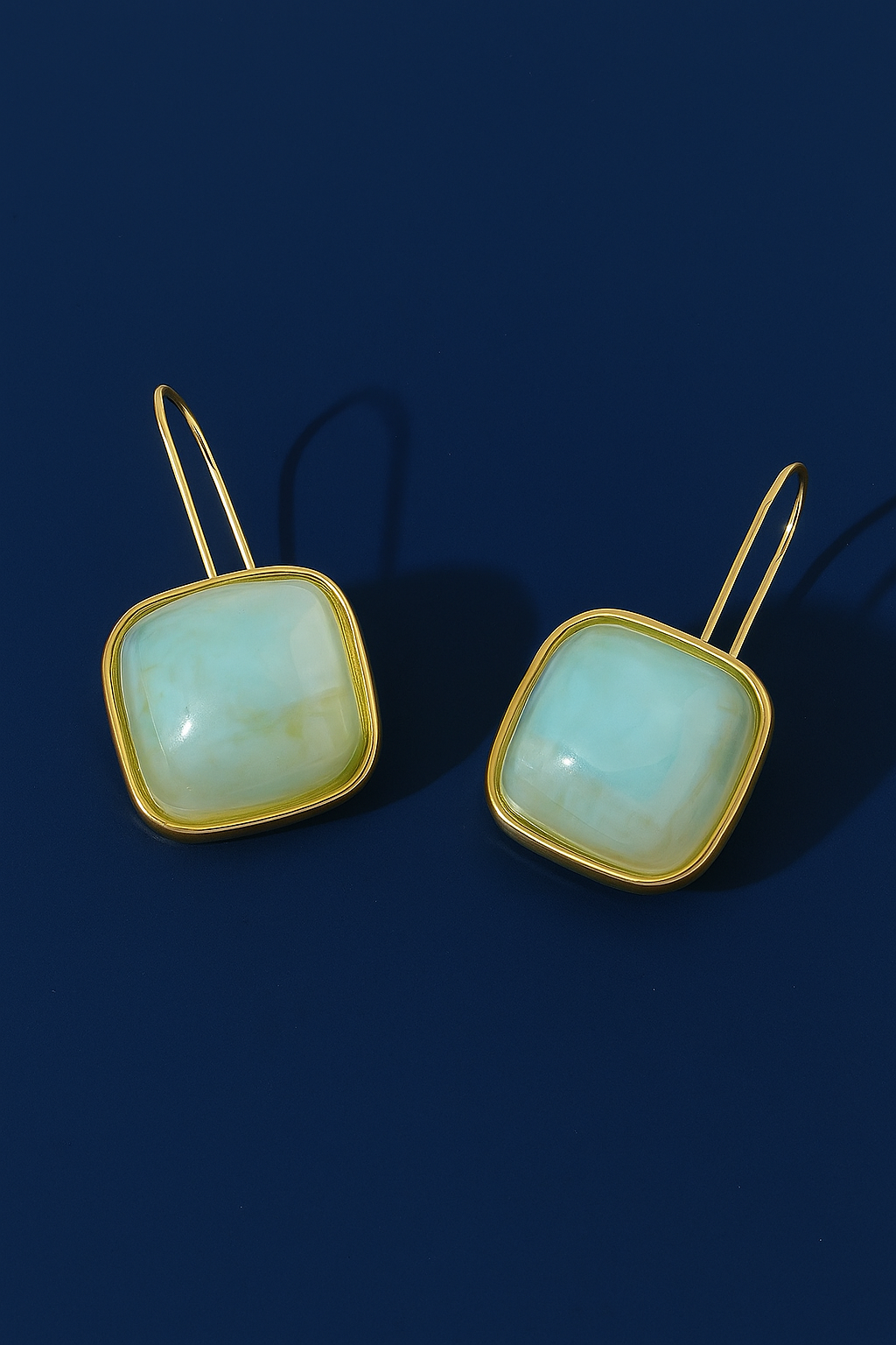 Dropped Teal 18K Gold Plated 304 Stainless Steel Earring