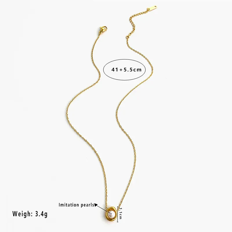 Unique Sunflower Beads 18K Gold Plated 304 Stainless Steel Necklace