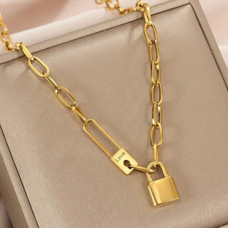 Love 18K Gold Plated 304 Stainless Steel Necklace