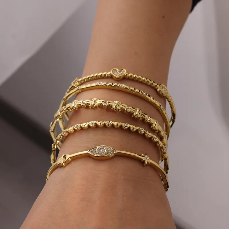 Pretty Gems 18K Gold Plated 304 Stainless Steel Bracelets