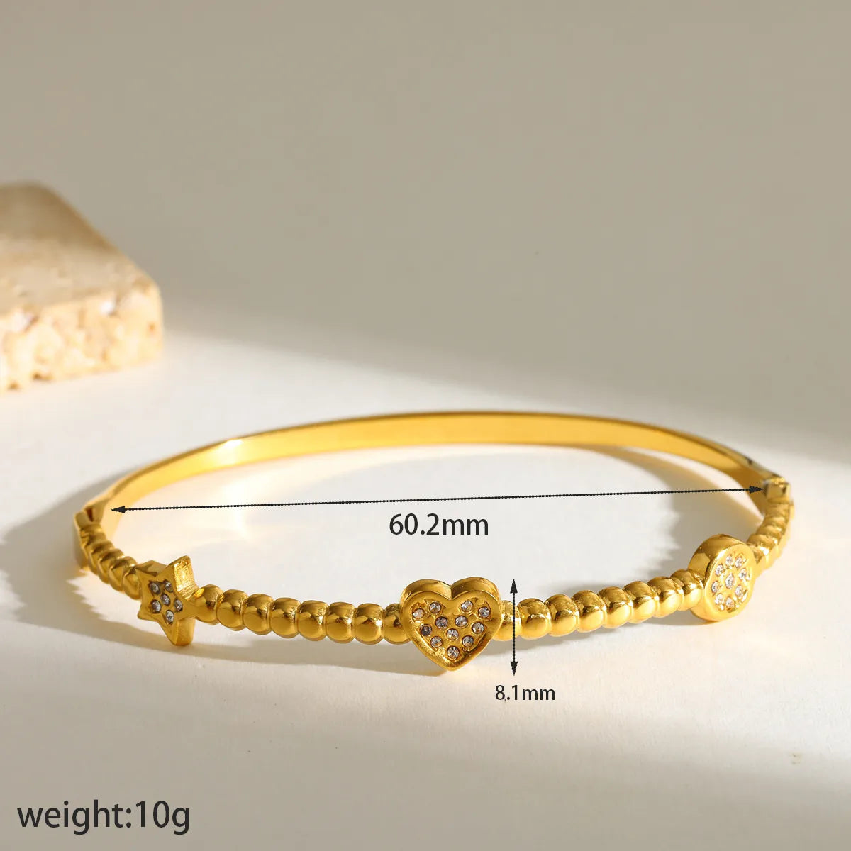 Pretty Gems 18K Gold Plated 304 Stainless Steel Bracelets
