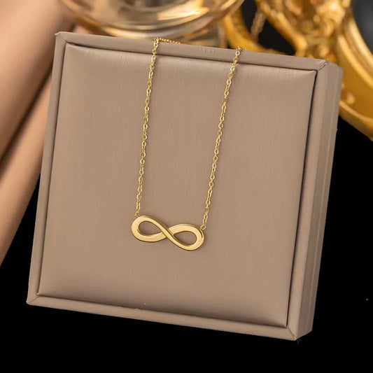 Infinity Beyond 18K Gold Plated 304 Stainless Steel Bracelet and Necklace