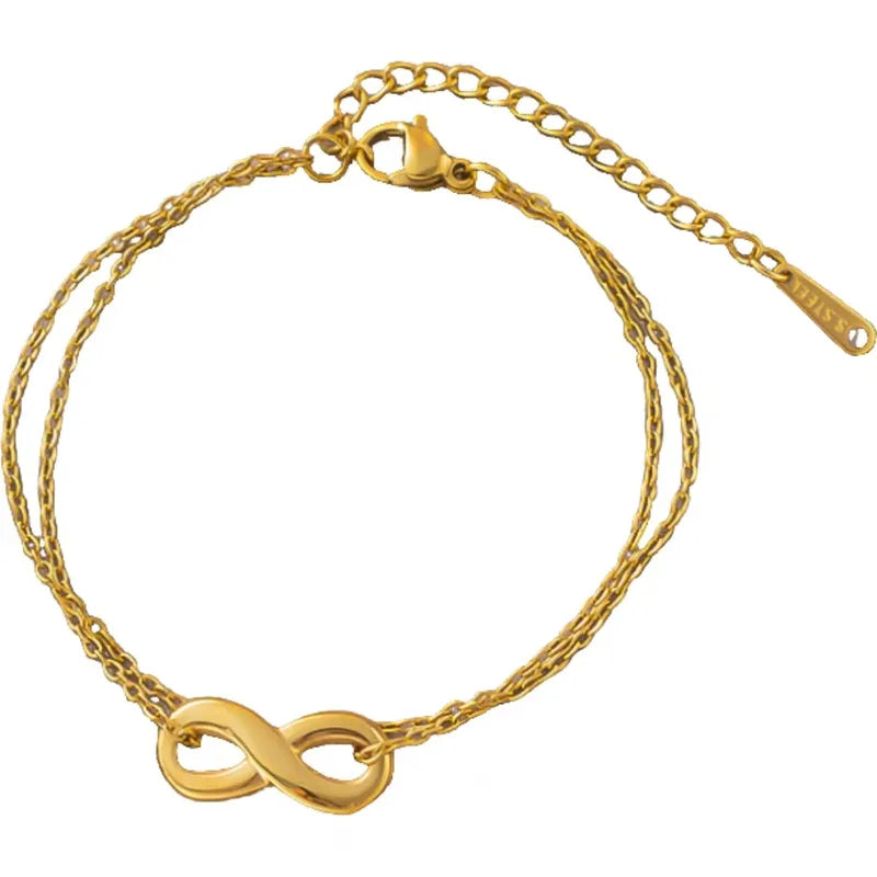 Infinity Beyond 18K Gold Plated 304 Stainless Steel Bracelet and Necklace