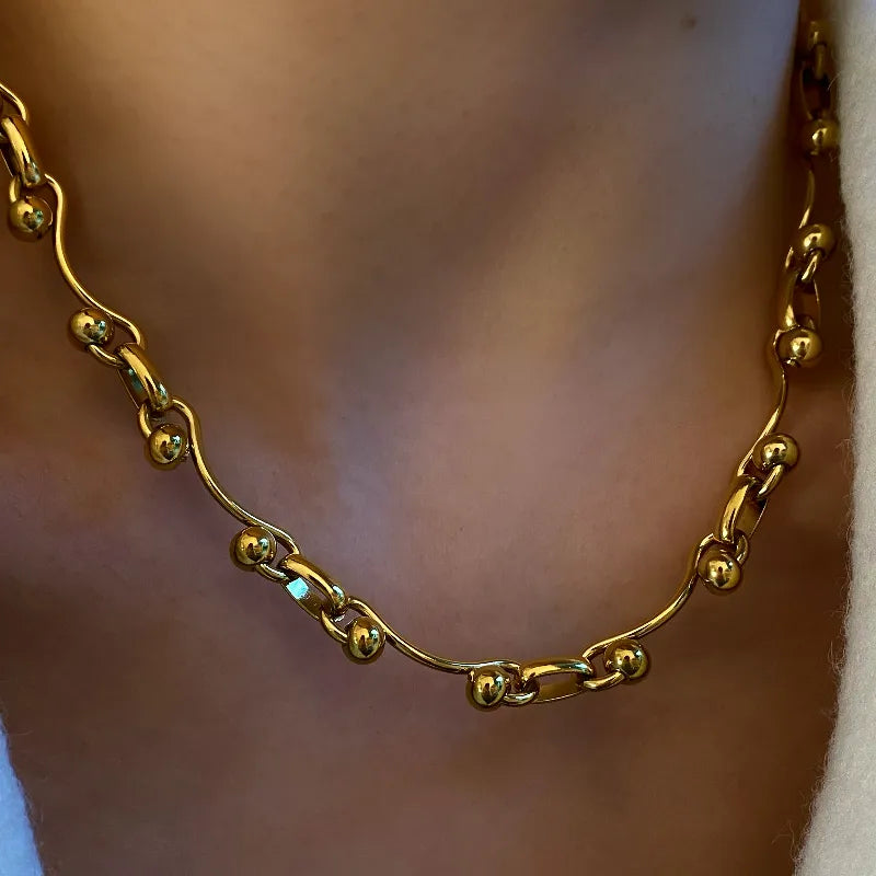 Light Luxury 18K Gold Plated Titanium Steel Necklace