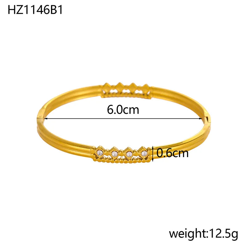 Diamond Girl Stainless Steel 18K Gold Plated Bracelet